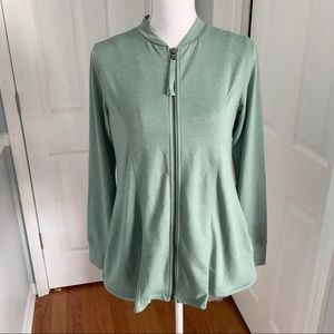 NEW LOGO Lori Goldstein Sea Green Zip Jacket